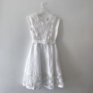 Girls White Floral Formal Dress